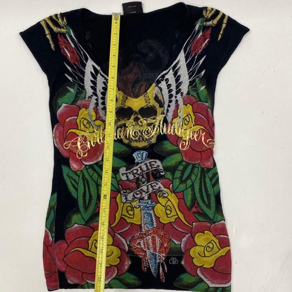 Christian Audigier size medium black top for women - Picture 9 of 11